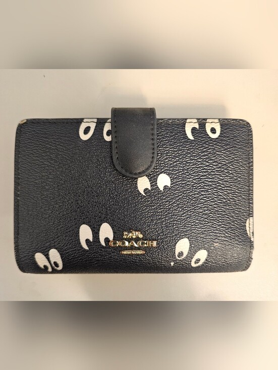 Coach Handbags - COACH Black "Spooky Eyes" Compact Wallet